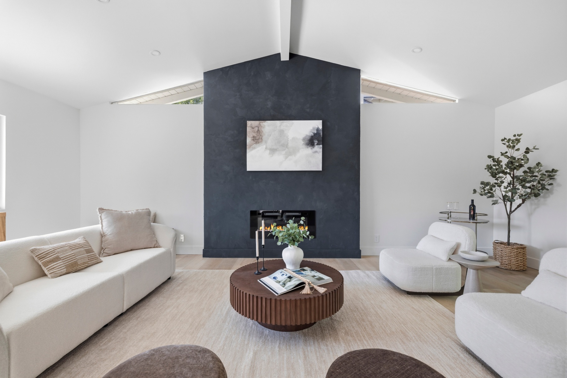 Living room with fireplace
